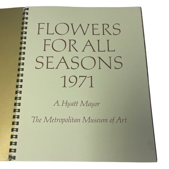 Vintage 1971 Flowers for All Seasons A Hyatt Mayor Met Museum of Art Calendar - Picture 2 of 4